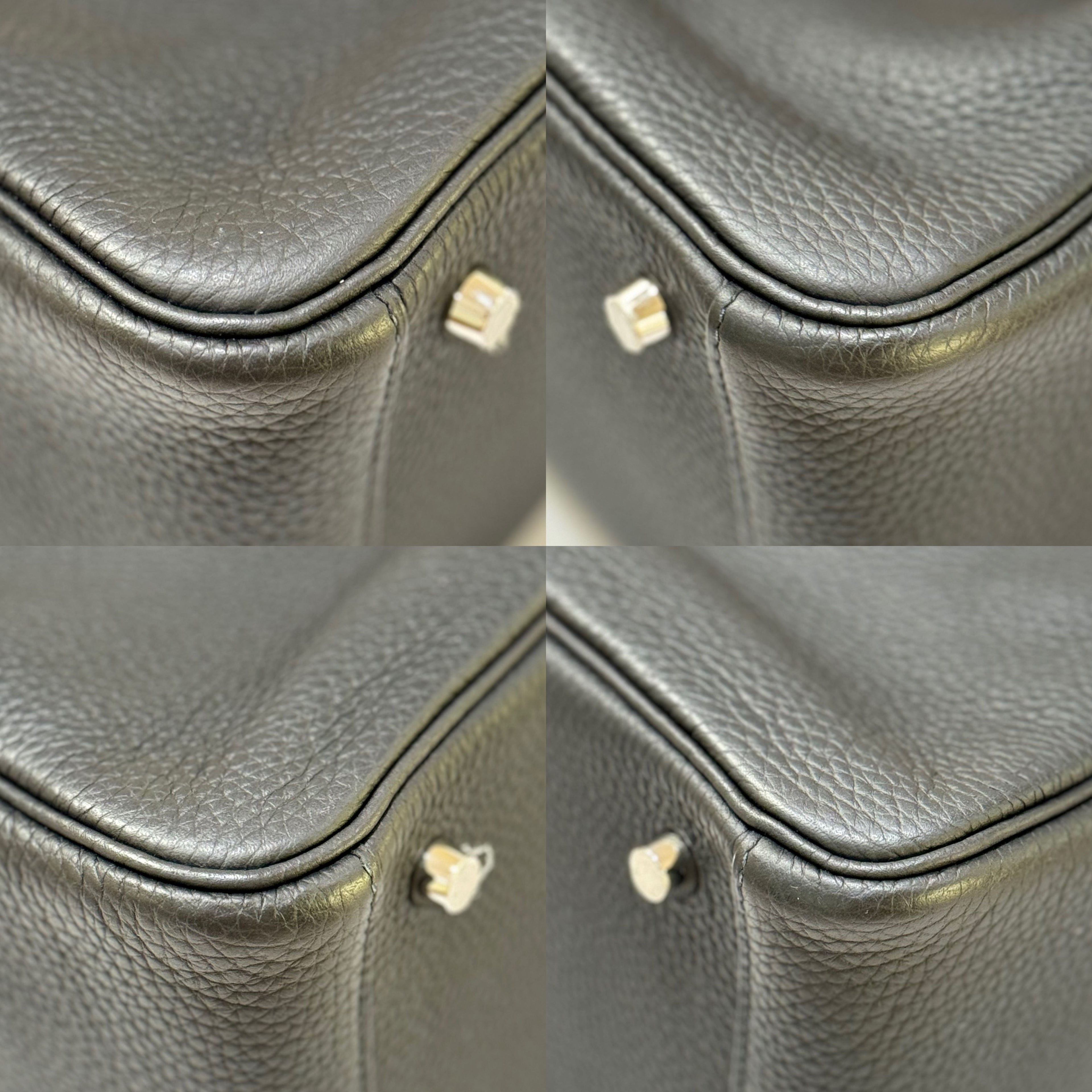 HERMES LINDY 26 BLACK AND SILVER STAMP D