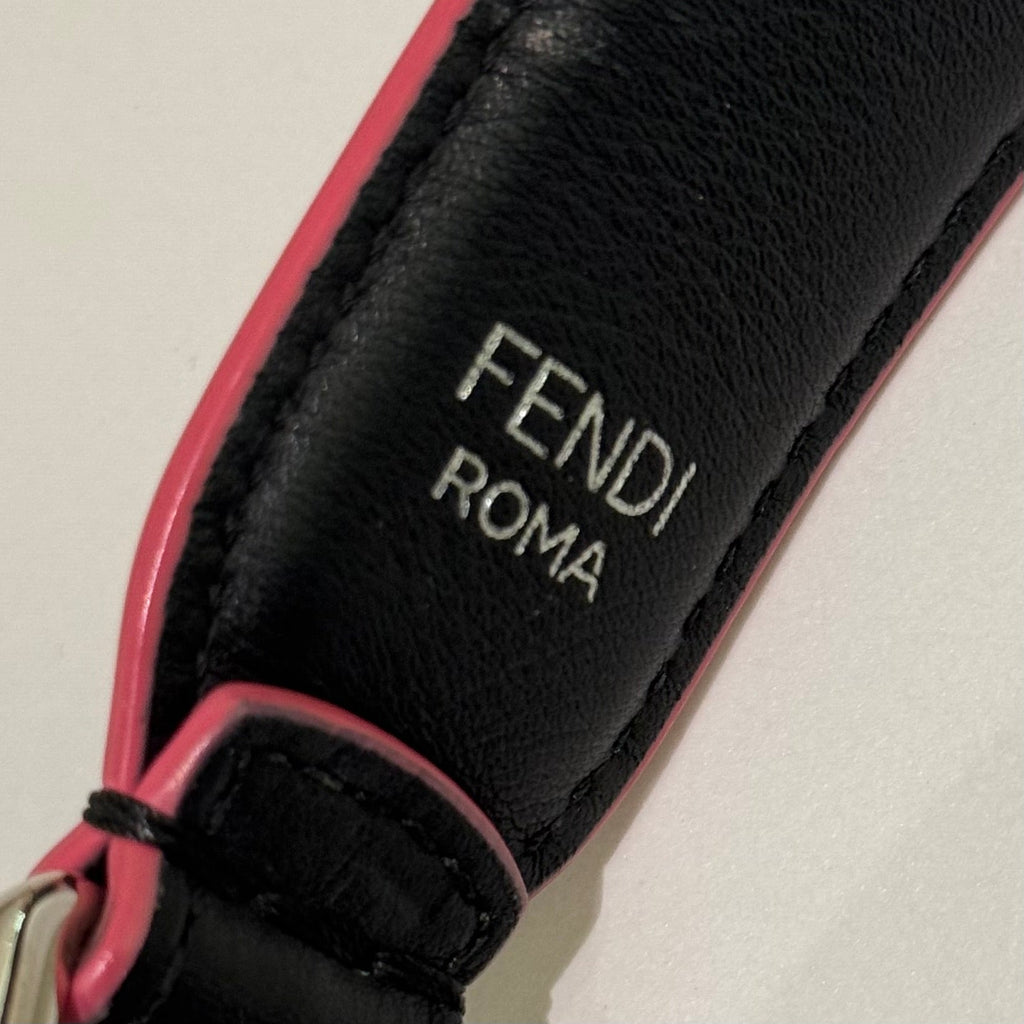 FENDI 3JOURS BLACK CALFSKIN BATWING BAG WITH SILVER HARDWARE