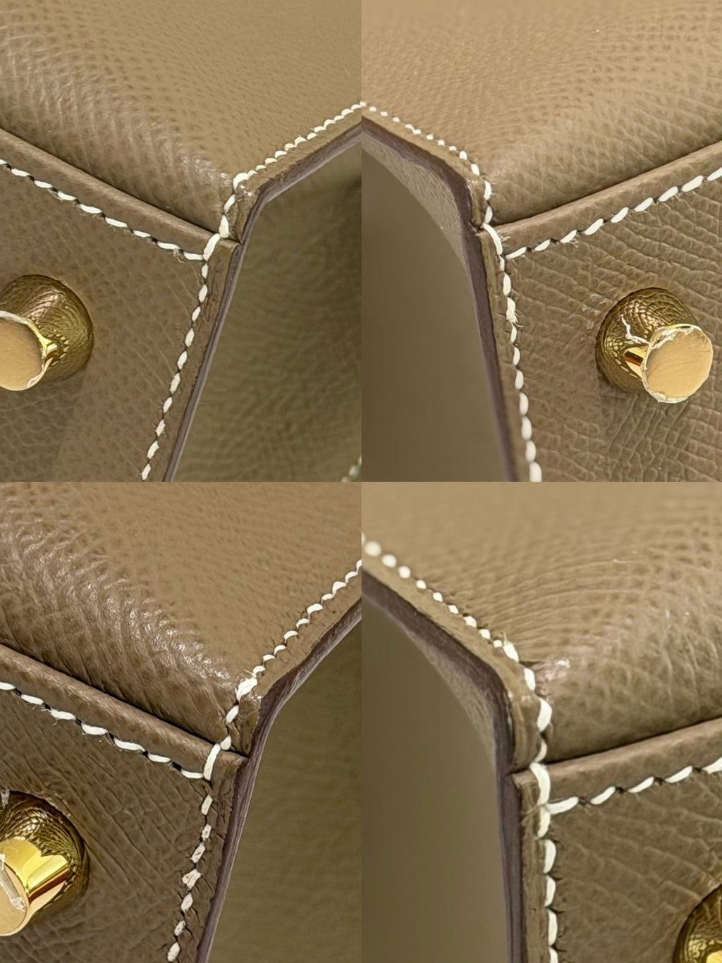 HERMES Kelly 25 Etoupe with Gold Hardware Epsom Leather (Stamp B)