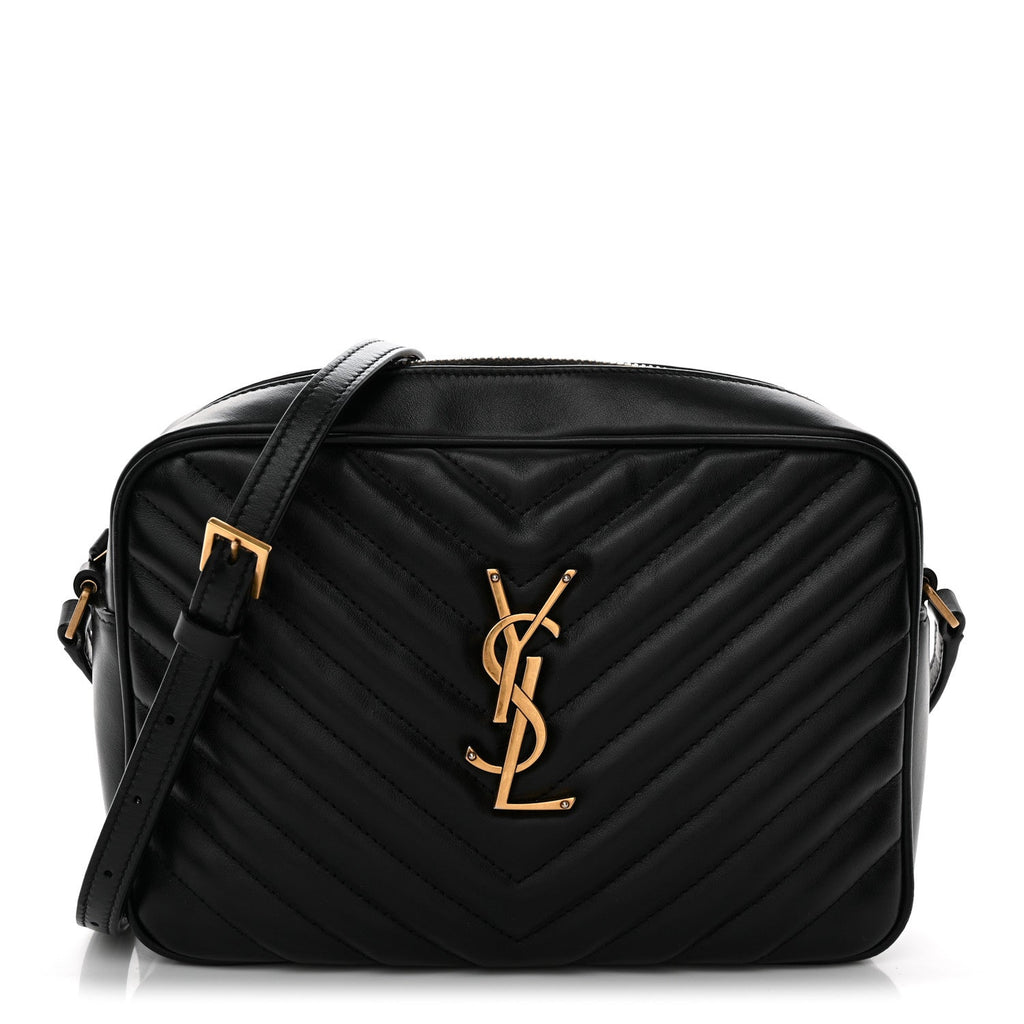 Calfskin Matelasse Monogram Lou Camera Bag Black