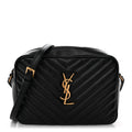 Calfskin Matelasse Monogram Lou Camera Bag Black