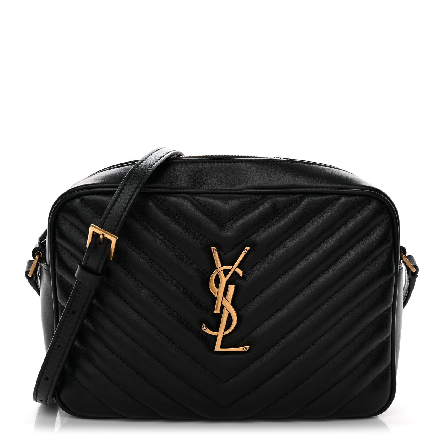 Calfskin Matelasse Monogram Lou Camera Bag Black