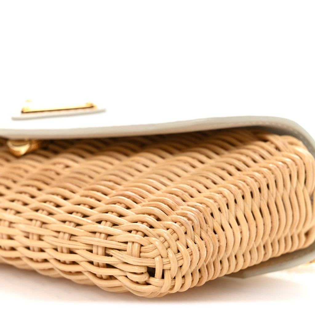 Midollino City Calfskin Mini Bag Naturale White