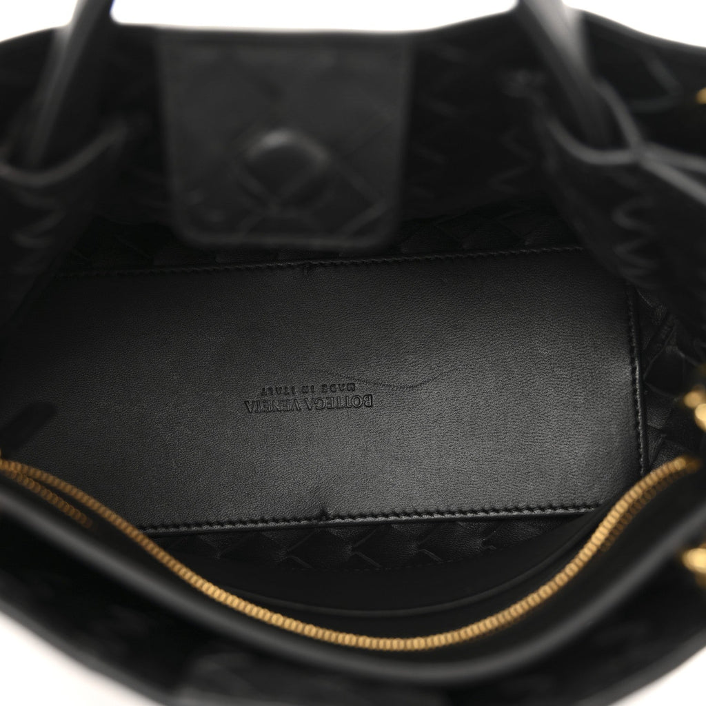 Nappa Intrecciato Small Andiamo With Chain Shoulder Bag Black