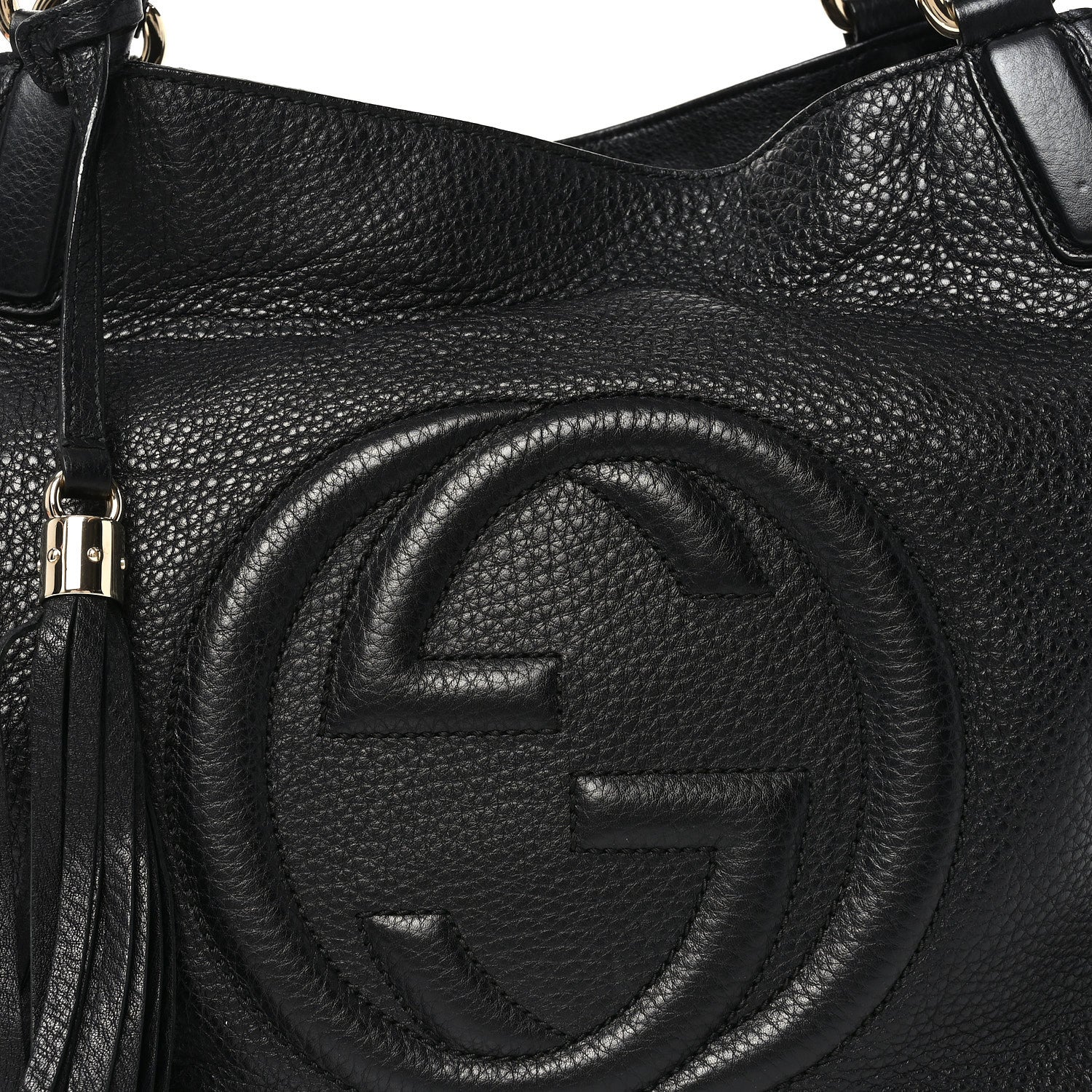 Pebbled Calfskin Medium Soho Chain Shoulder Bag Black