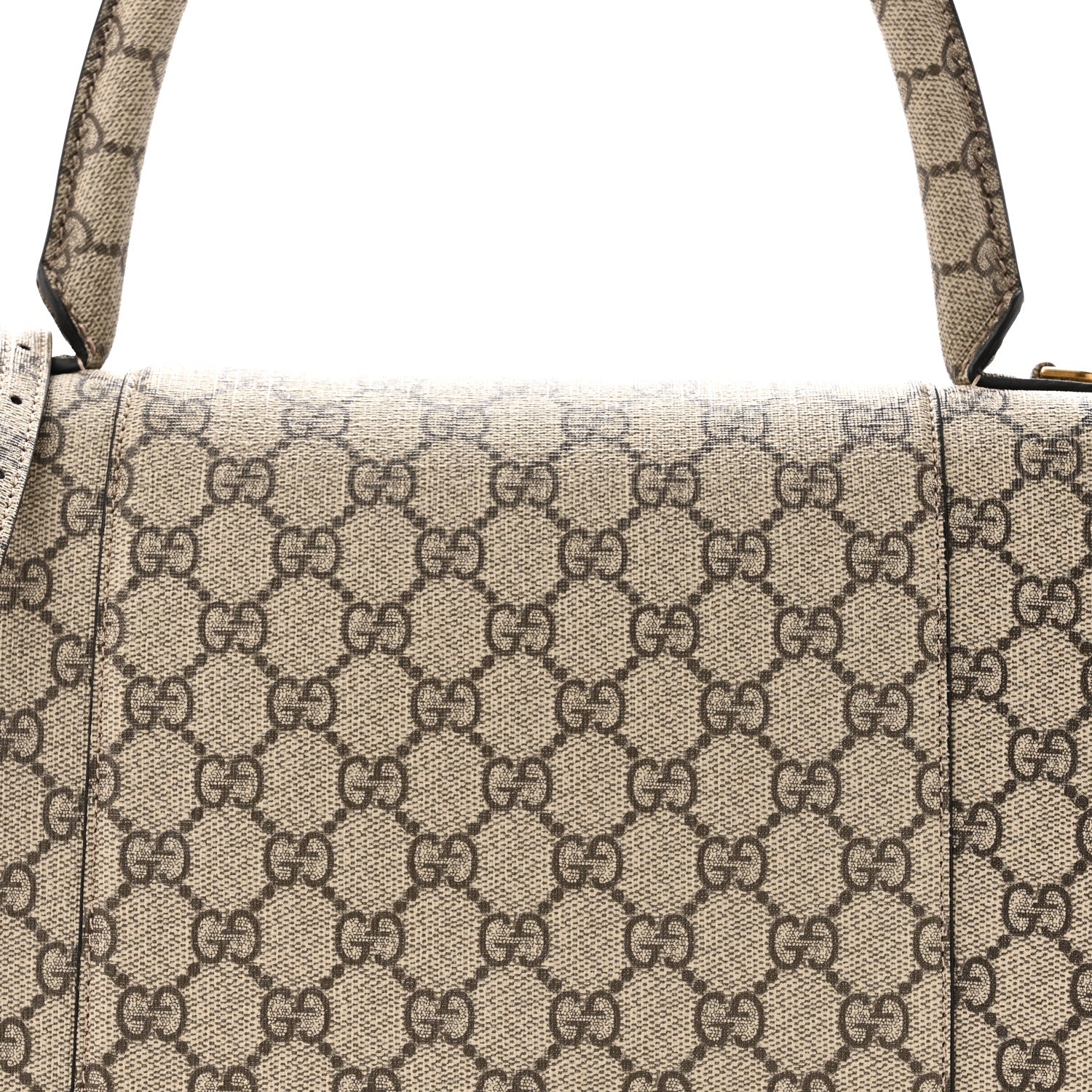 X GUCCI GG Supreme Monogram Medium Hourglass Top Handle Bag Beige Ebony