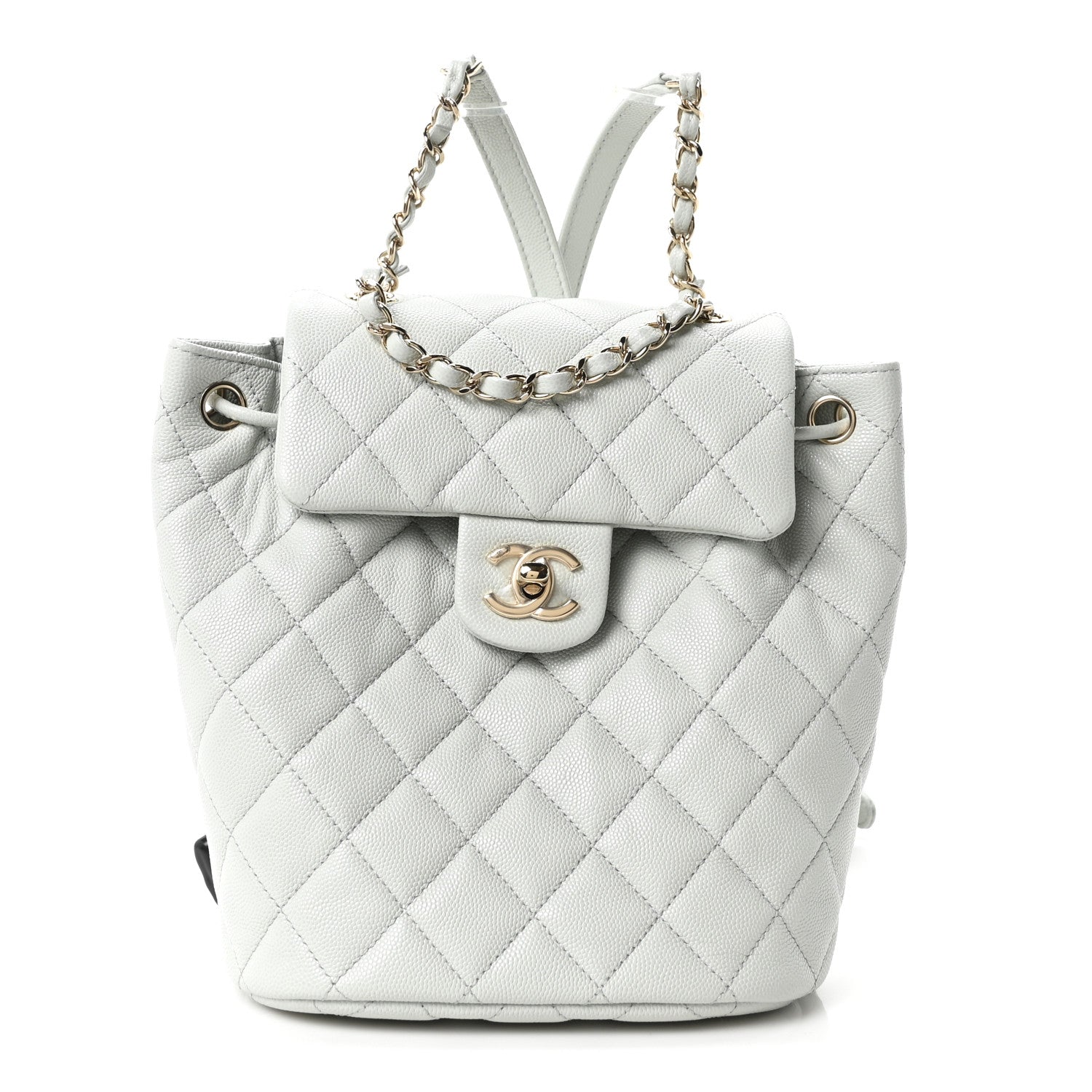 Caviar Quilted Mini Urban Spirit Backpack Light Blue