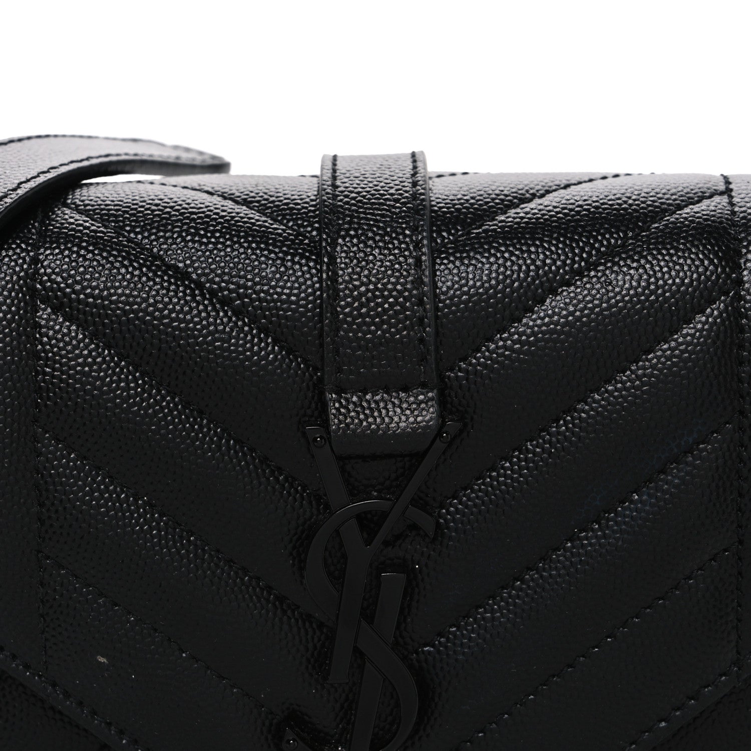 Grain De Poudre Textured Mixed Matelasse Triquilt Small Monogram Monochrome Satchel Black