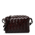 Polished Nappa Intrecciato Knot Mini Loop Camera Bag Madder Brown