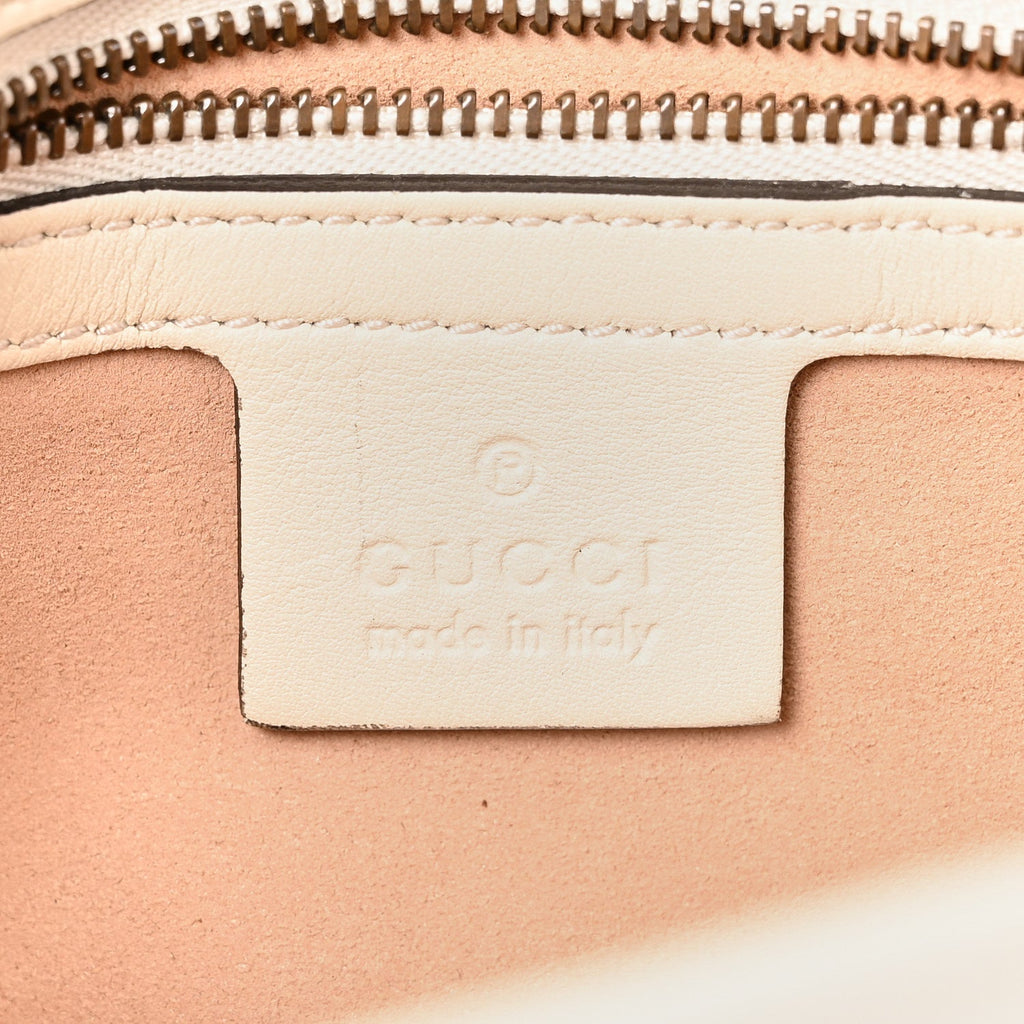 Calfskin Matelasse Small GG Marmont Shoulder Bag White