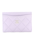 Caviar Quilted Card Holder Light Purple