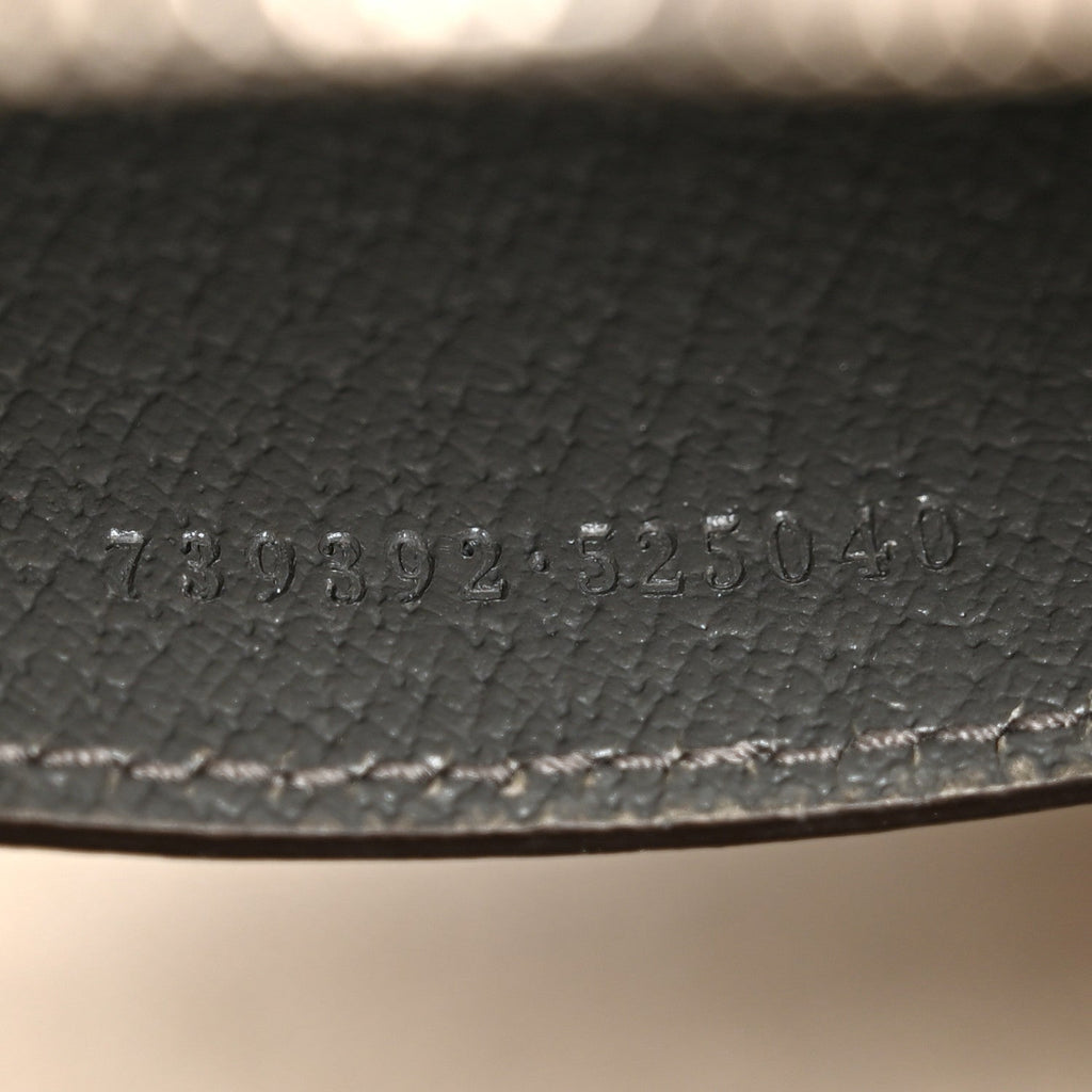 GG Supreme Monogram Textured Dollar Calfskin Small Ophidia Top Handle Shoulder Bag  Grey Black Graphite Grey