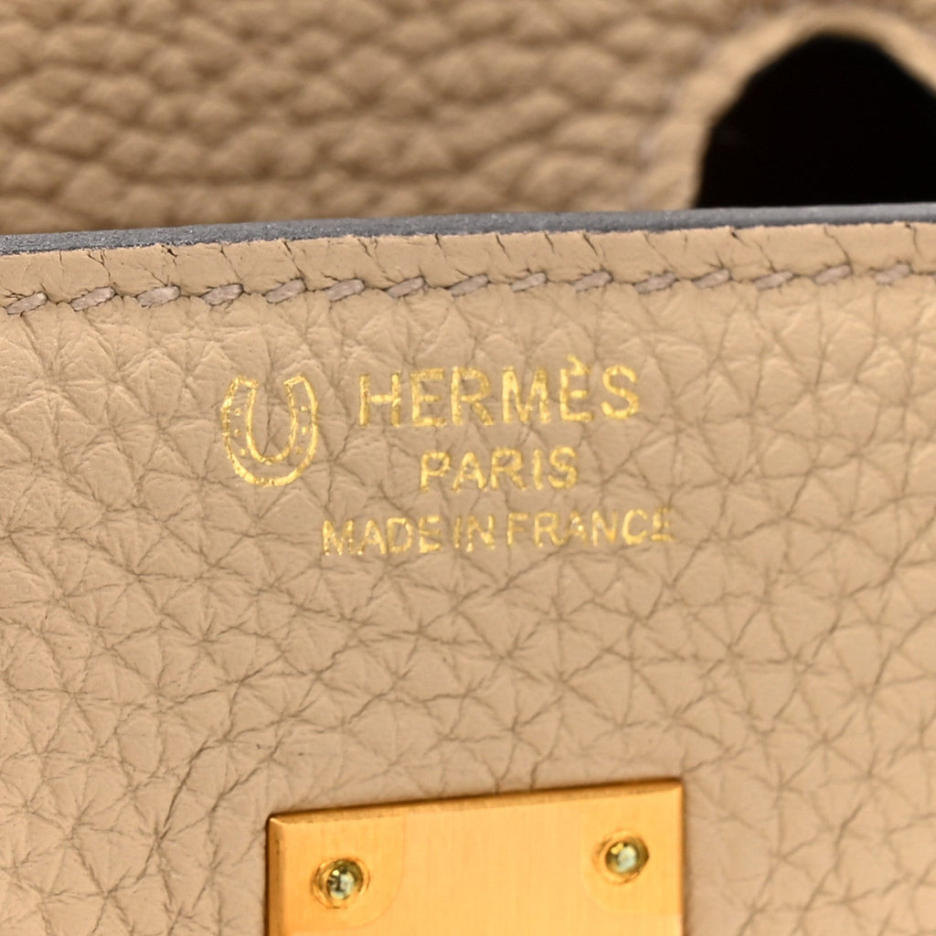 Togo Horseshoe Birkin 25 Trench Gold