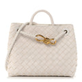 Nappa Intrecciato Small Andiamo Shoulder Bag White