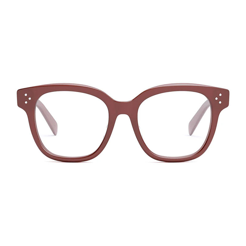 Celine Eyeglasses Square Full Rim, Shiny Bordeaux Frame and Clear Demo Lens Lens CL50086F069