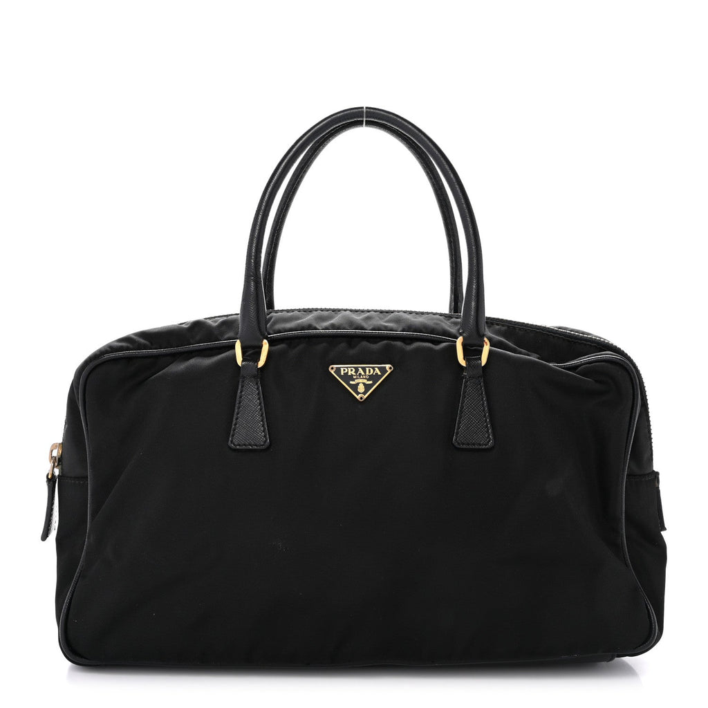 Nylon Saffiano Small Top Handle Bag Black