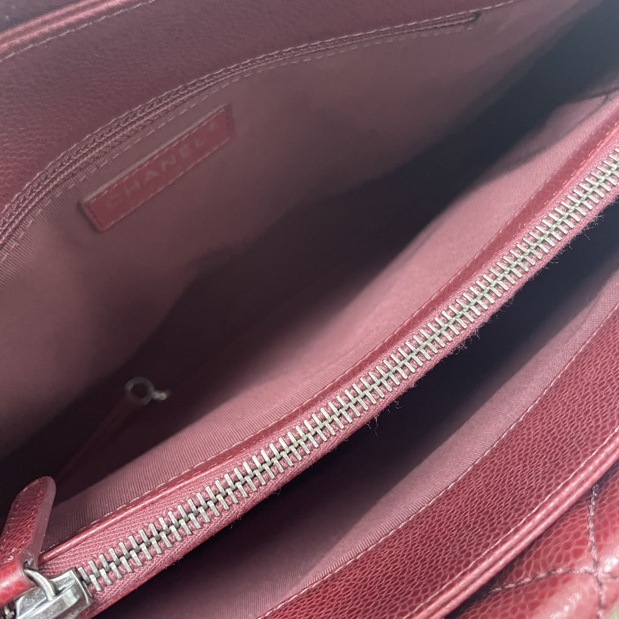 Chanel Burgundy Red Caviar Leather City Shopping Tote Bag 2016