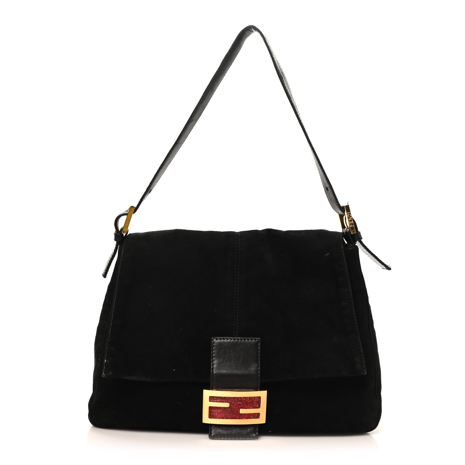 Suede Mama Baguette Black
