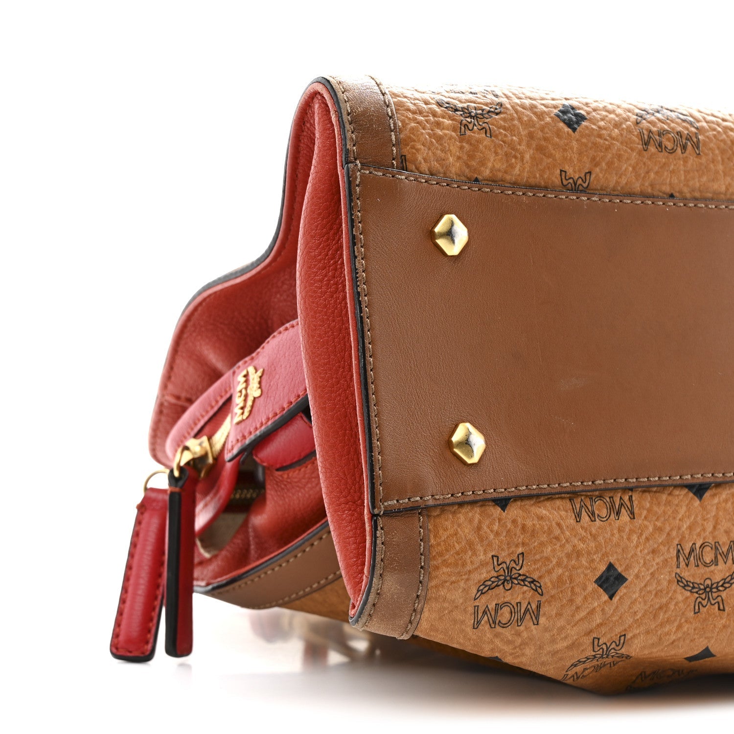 Visetos Calfskin Calf Hair Leopard Print Little Veronica Tote Cognac Multicolor
