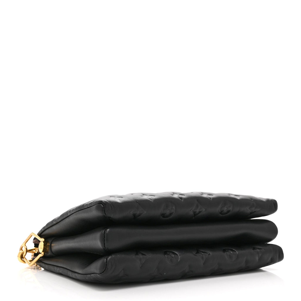 Lambskin Embossed Monogram Coussin PM Black