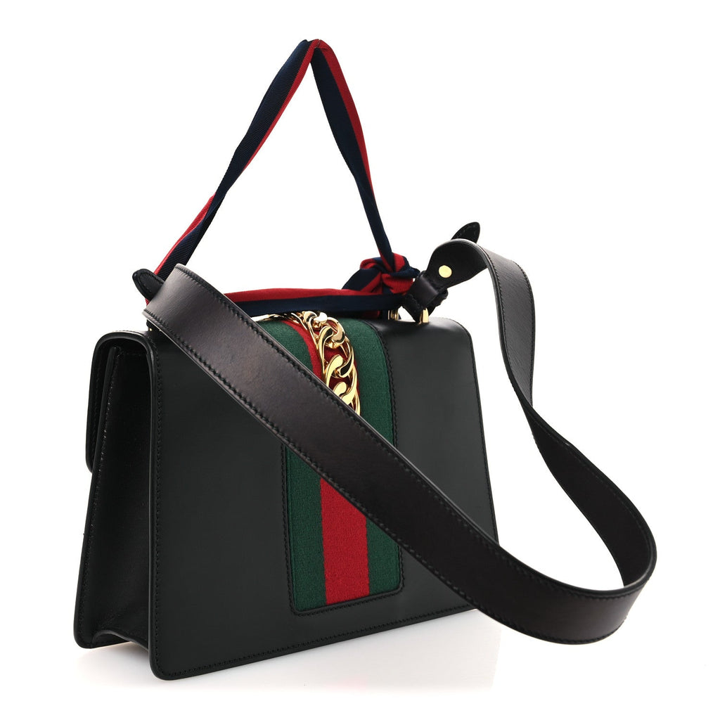 Calfskin Small Sylvie Shoulder Bag Black