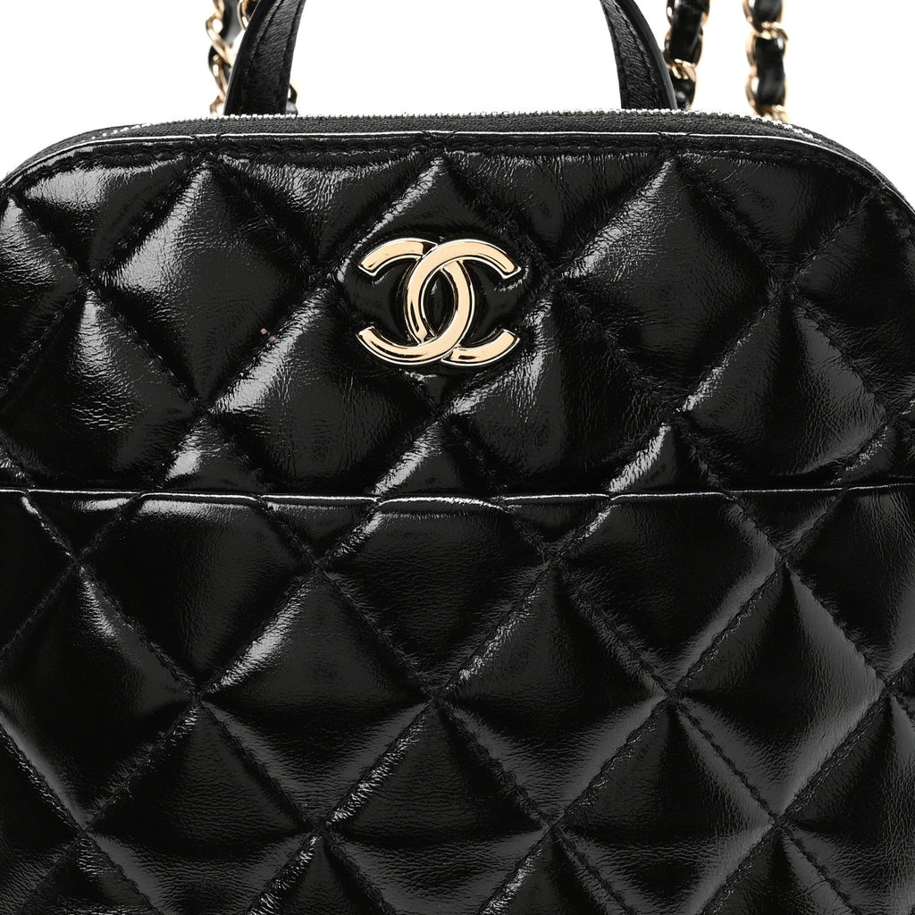Shiny Calfskin My Pocket Backpack Black