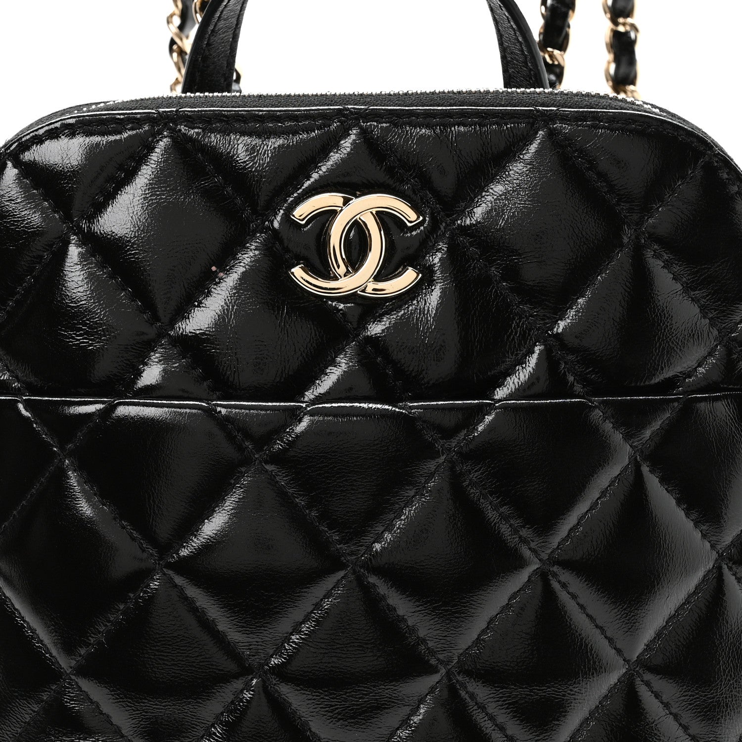 Shiny Calfskin My Pocket Backpack Black
