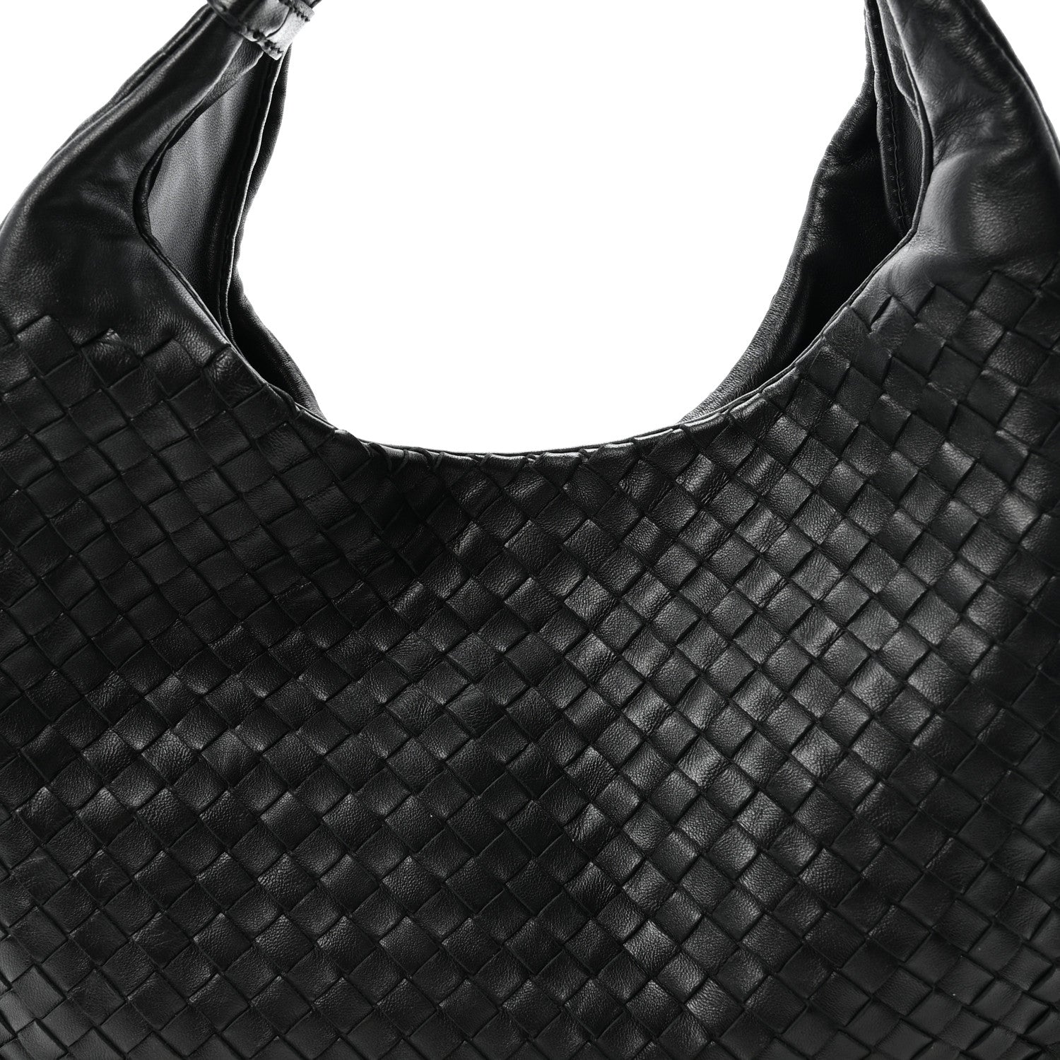 Nappa Intrecciato Medium Campana Shoulder Bag Black