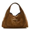 Suede Softbit Maxi Shoulder Bag Brown