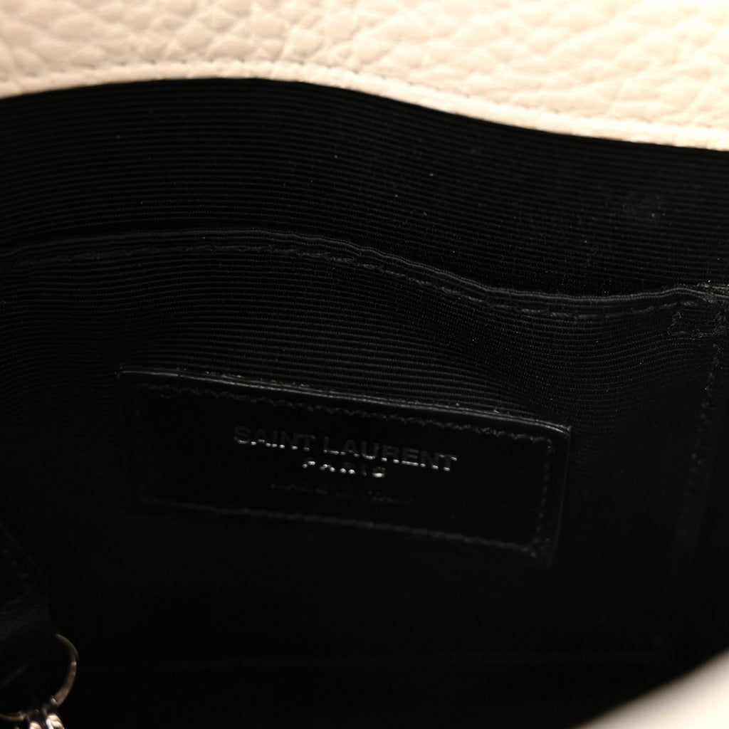 Grained Calfskin Nano Sac de Jour Dove White