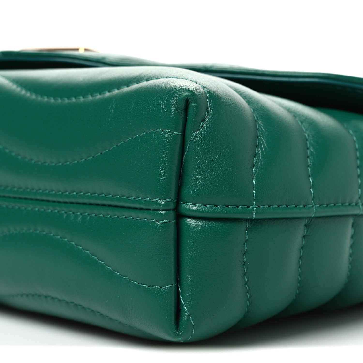 Calfskin New Wave Chain Bag MM NM Emerald