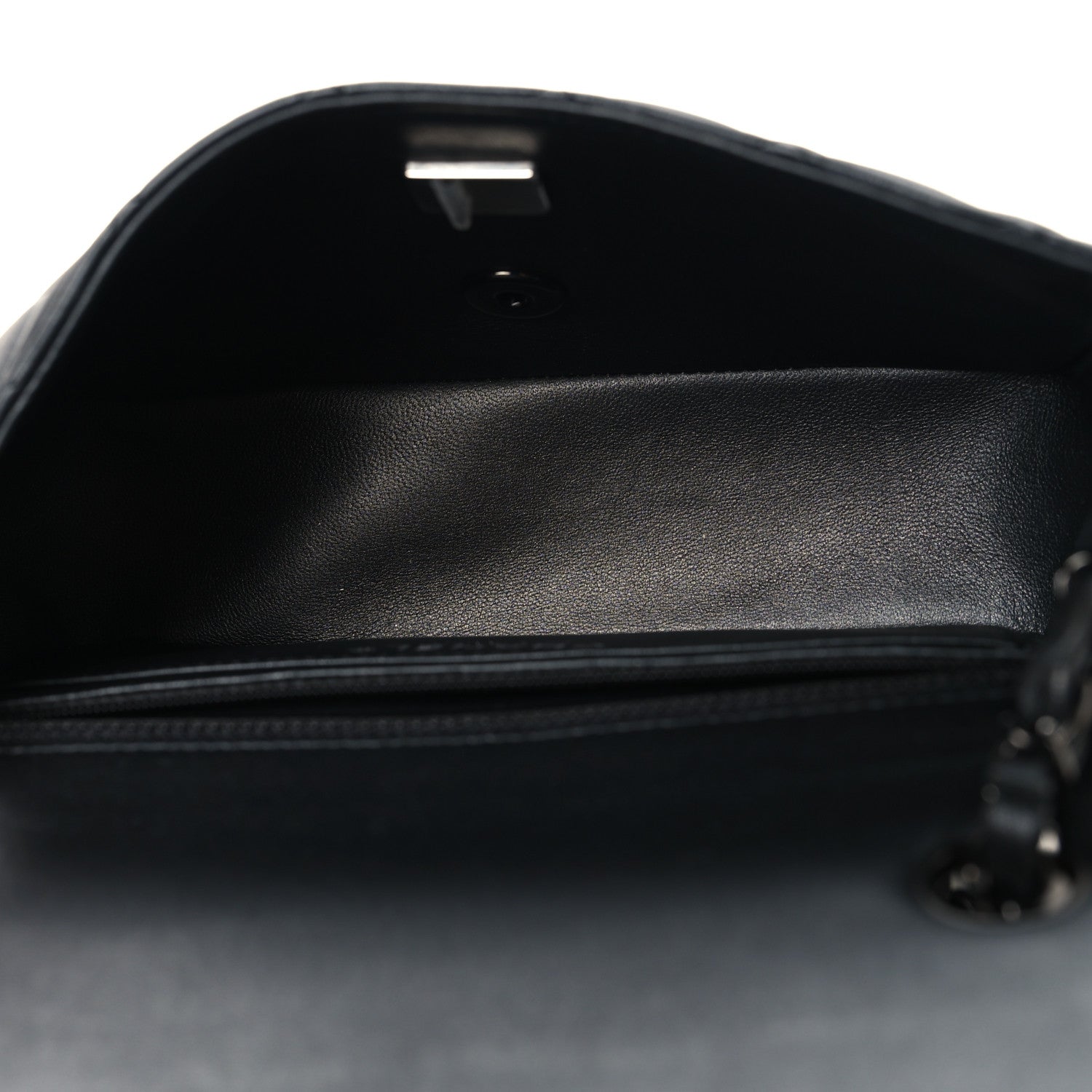 Pearly Lambskin Quilted Mini Rectangular Flap So Black