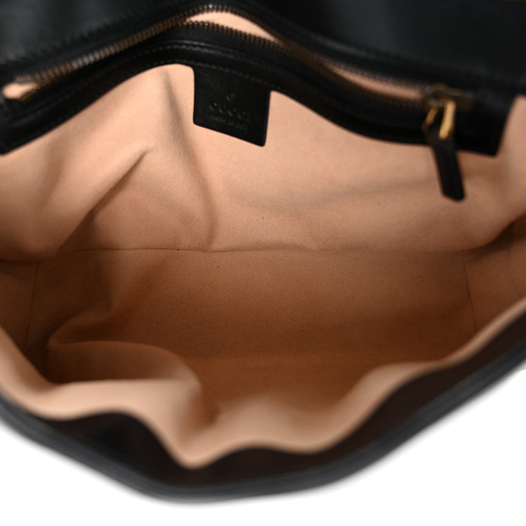 Calfskin Matelasse Small GG Marmont Shoulder Bag Black