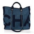 Canvas Large Shopping Tote Dark Blue