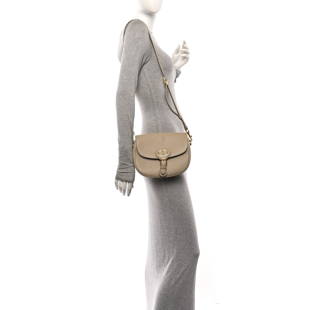 Grained Calfskin Medium Bobby Flap Beige