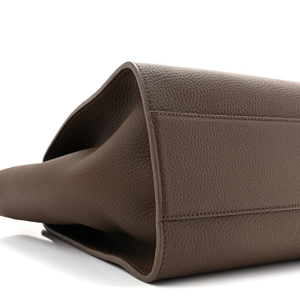 Matte Grained Calfskin Marlo 14 Dark Olive