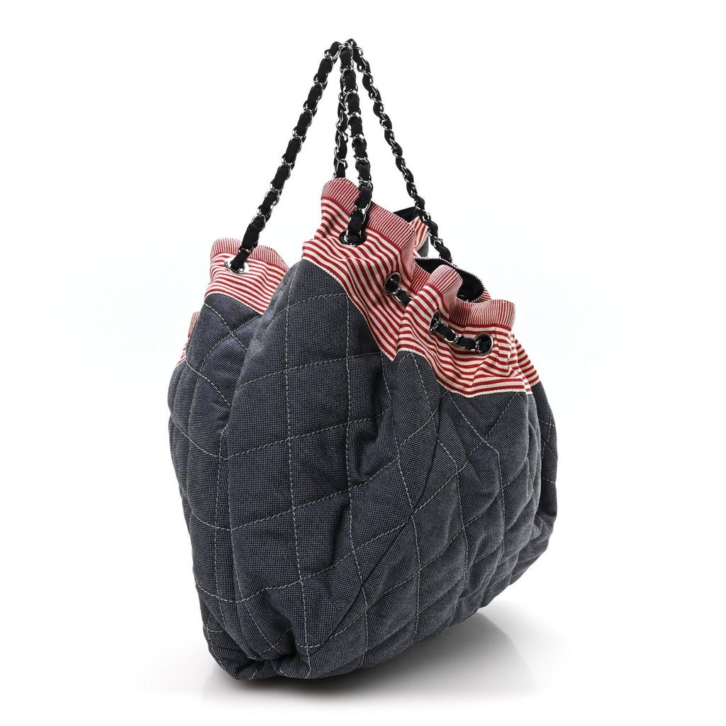 Denim Quilted Large Stretch Spirit Cabas Blue