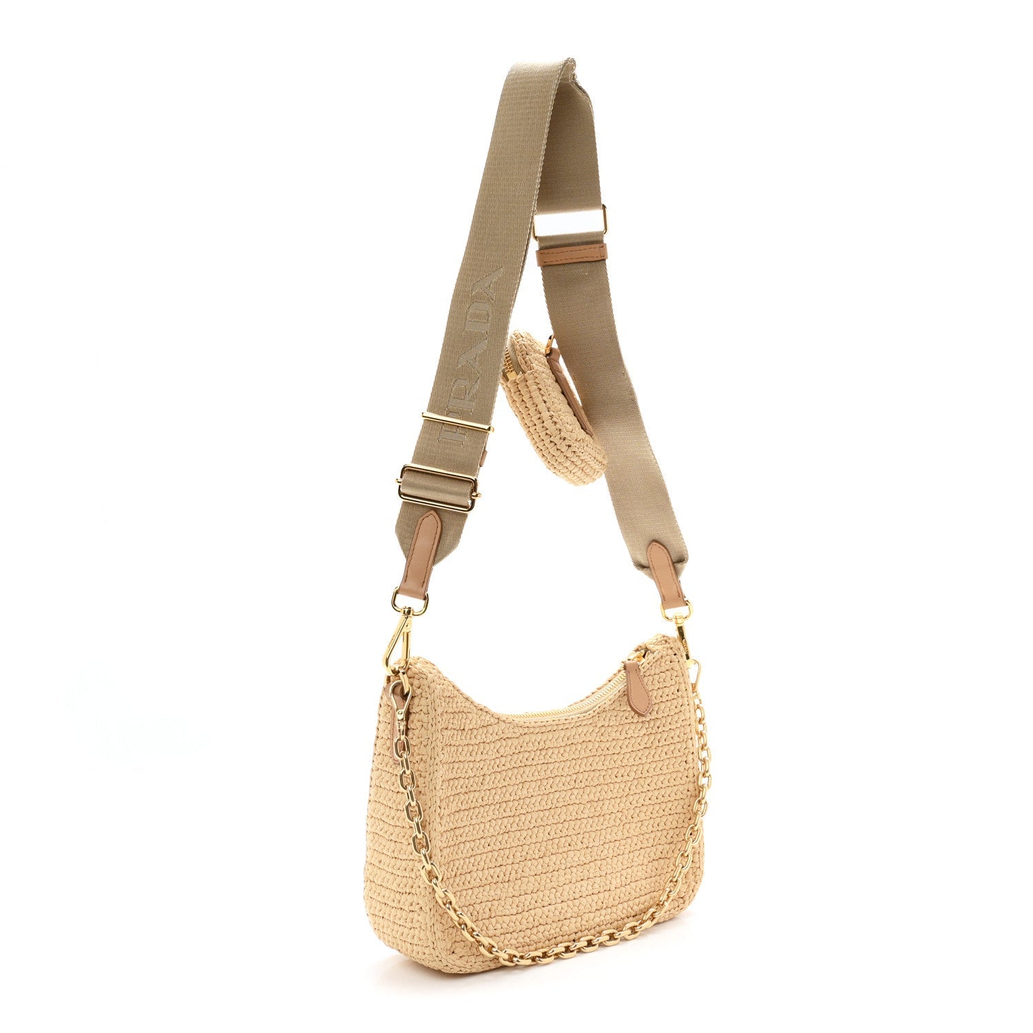 Yarn Raffia Effect Crochet Re-Edition 2005 Shoulder Bag Naturale