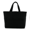 Raffia Wide Tote Black