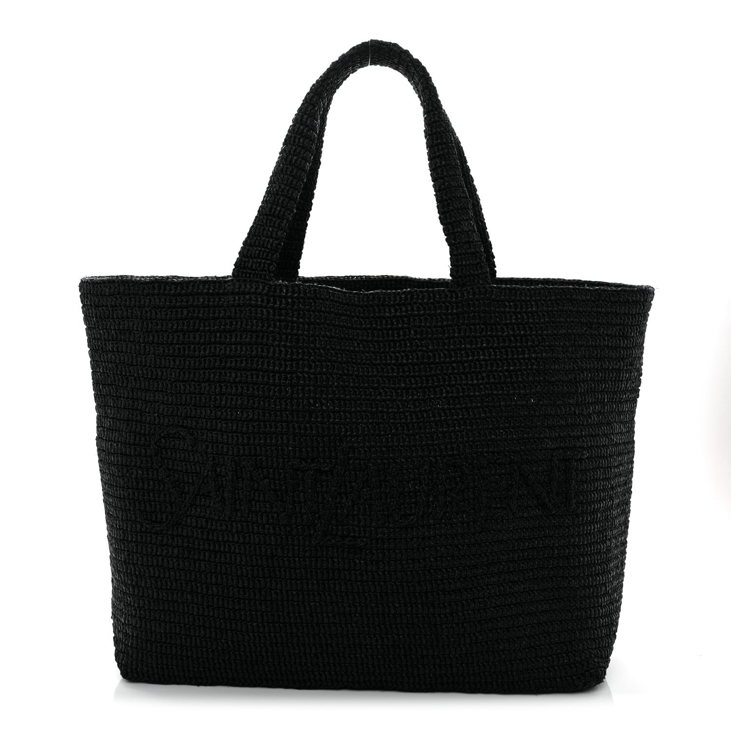 Raffia Wide Tote Black