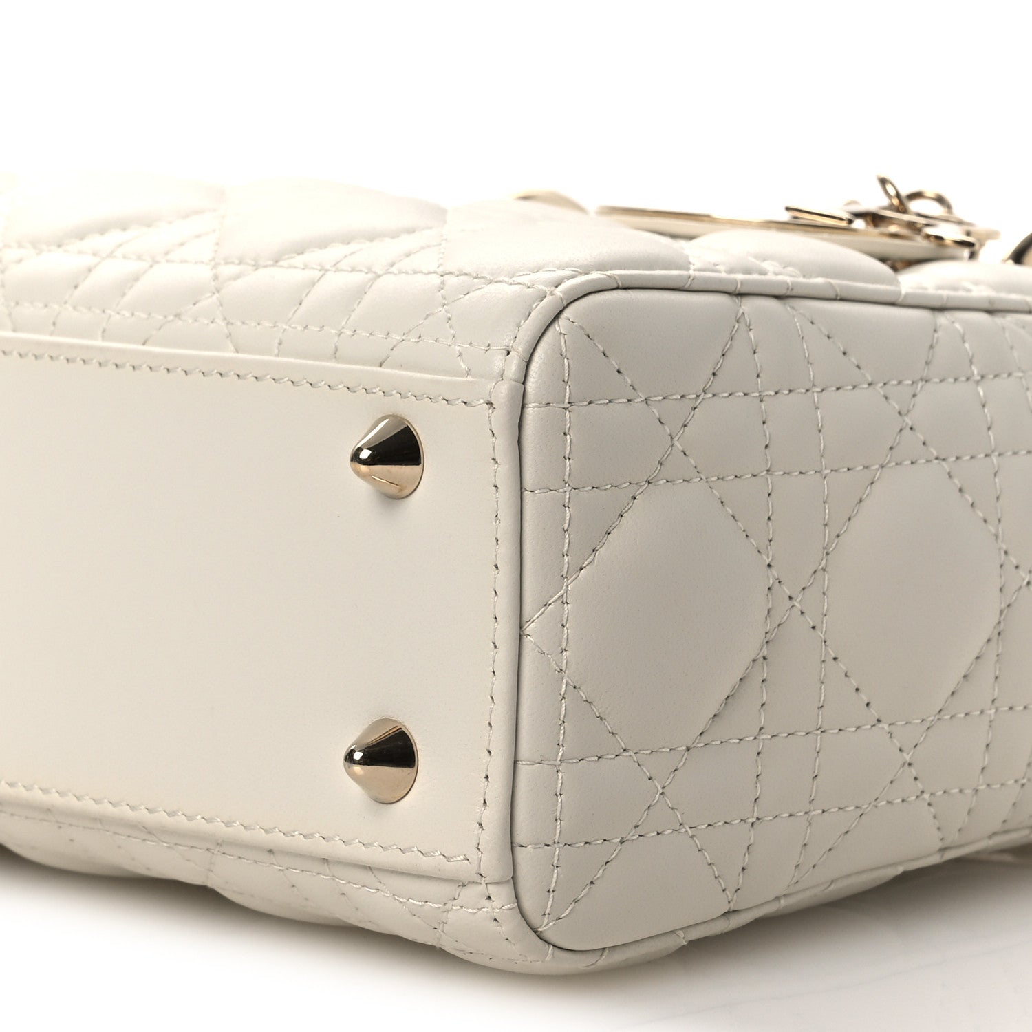 Lambskin Cannage Small My ABCDior Lady Dior White