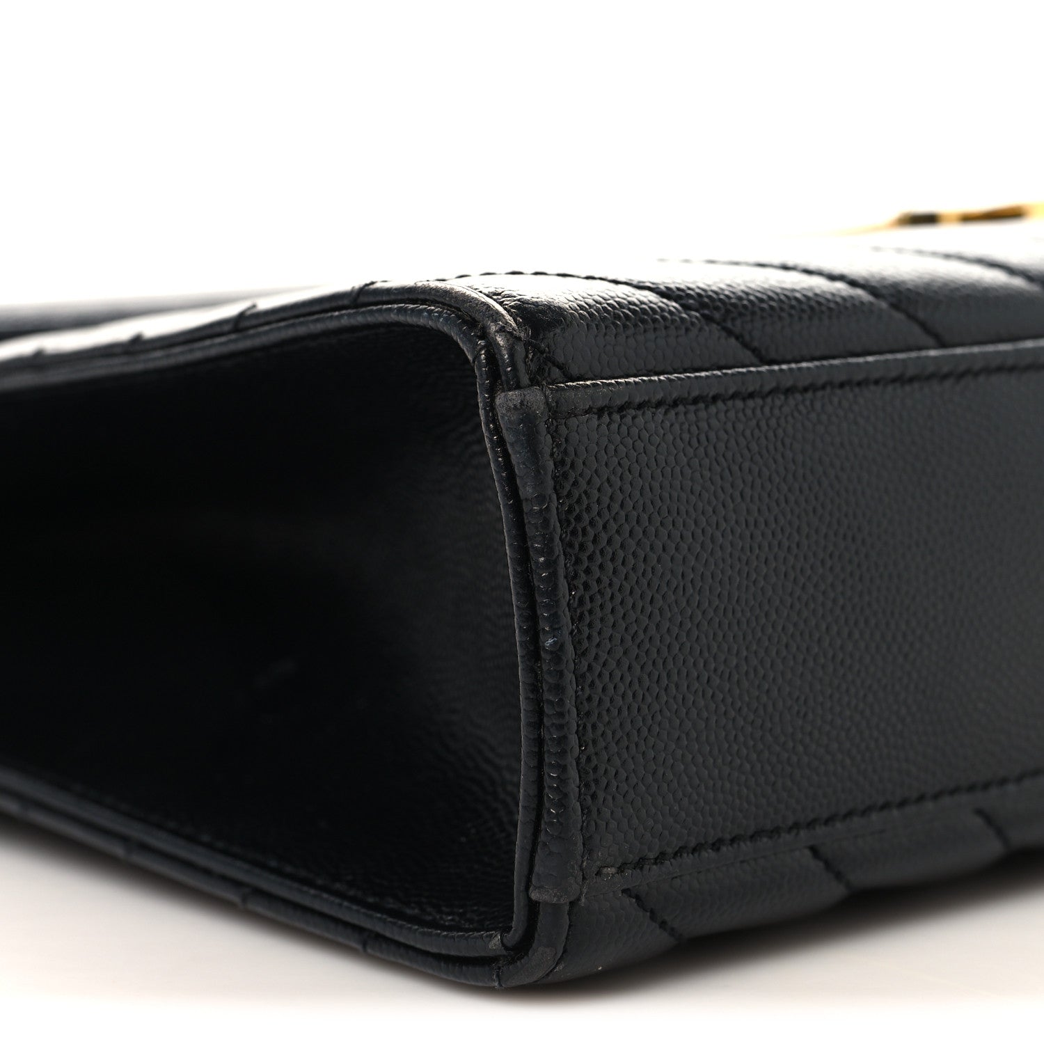 Grain De Poudre Matelasse Chevron Large Monogram Satchel Black
