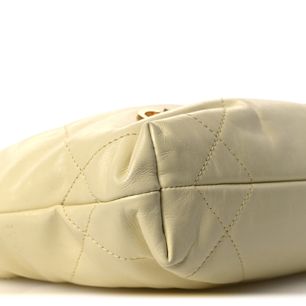 Shiny Calfskin Quilted Mini Chanel 22 Light Yellow