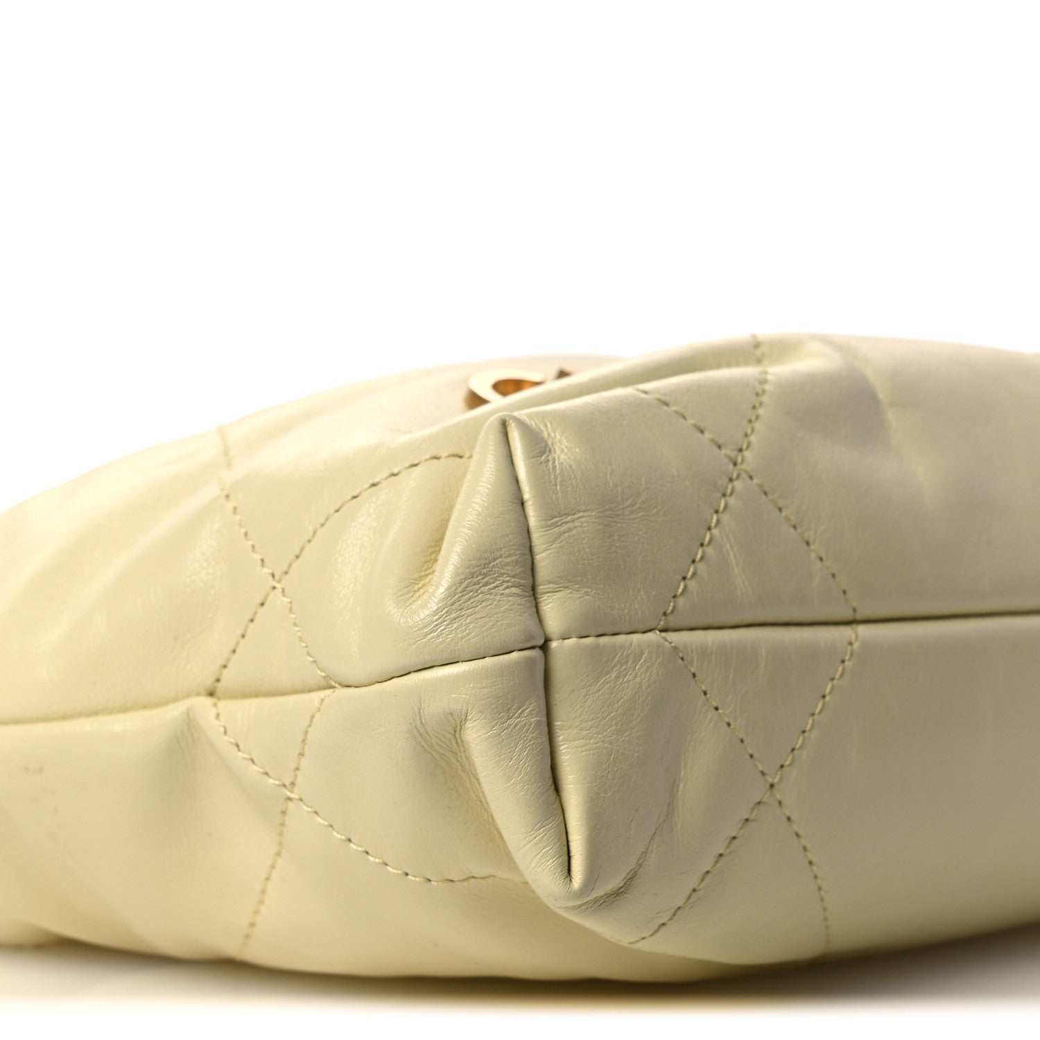 Shiny Calfskin Quilted Mini Chanel 22 Light Yellow