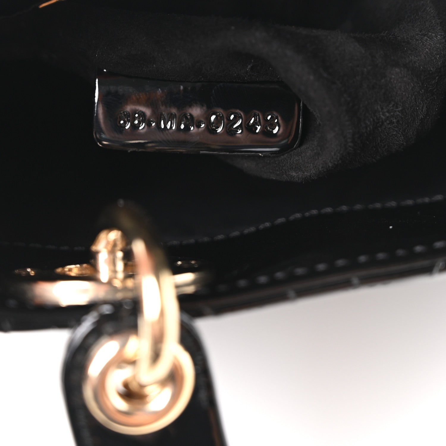 Patent Cannage Mini Lady Dior Black