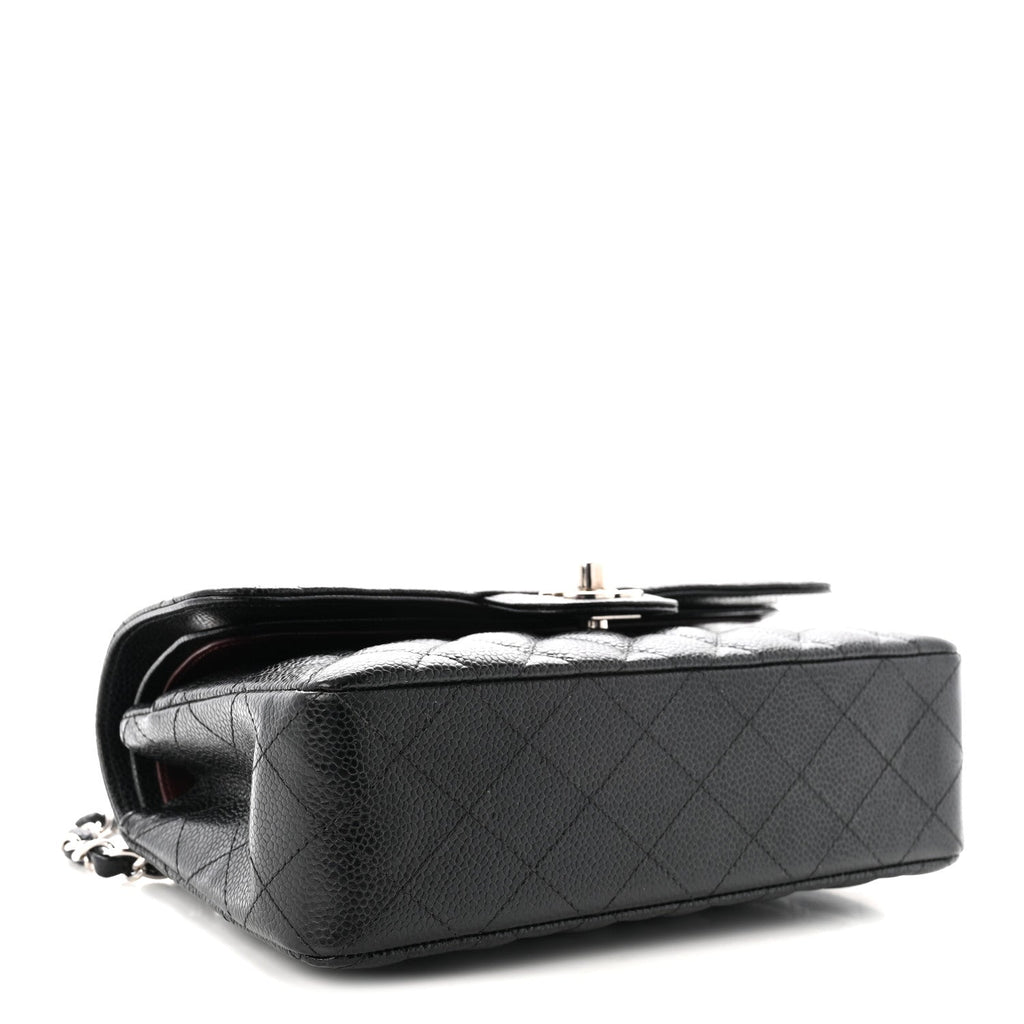Caviar Quilted Small Double Flap Black