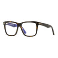 Tom Ford Eyeglasses Square Full Rim, Dark Havana Frame and Clear with Magnetic Clip-On Brown Lens FT6069-B052