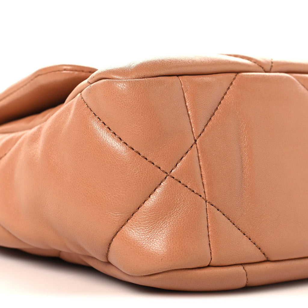 Lambskin Quilted Medium Chanel 19 Flap Brown