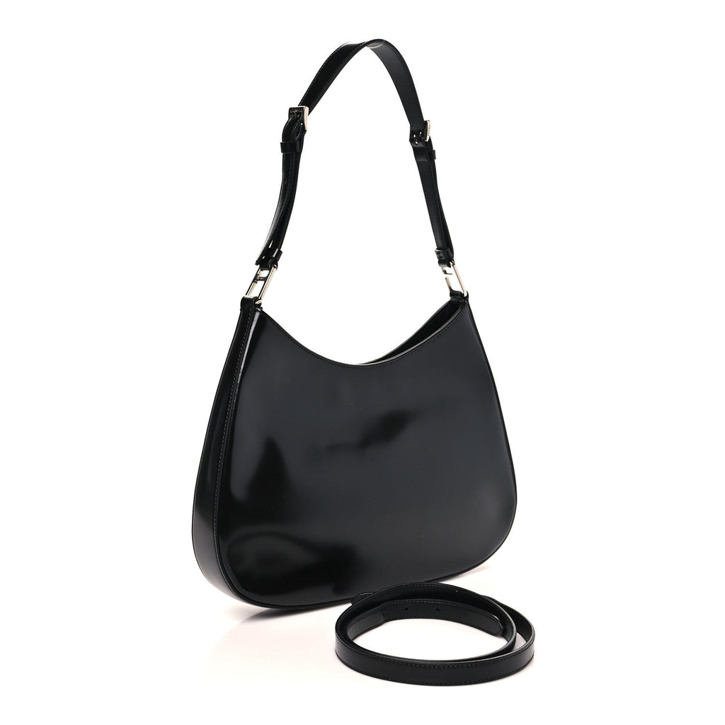 Spazzolato Large Cleo Adjustable Strap Shoulder Bag Black