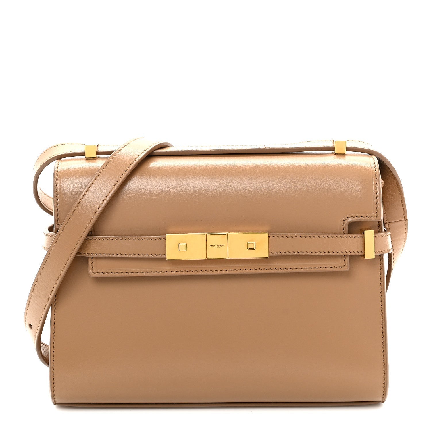 Smooth Calfskin Mini Manhattan Shoulder Bag  Natural Tan